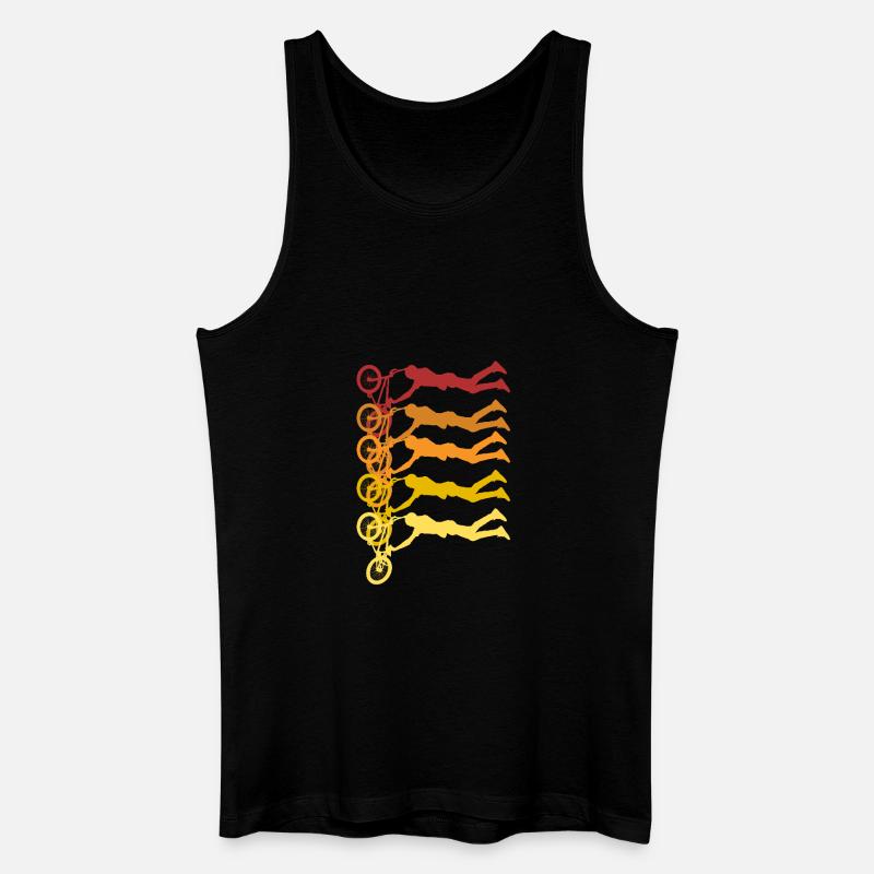 Farbige Radfahrer Silhouetten - Männer Bio Tank Top - Schwarz