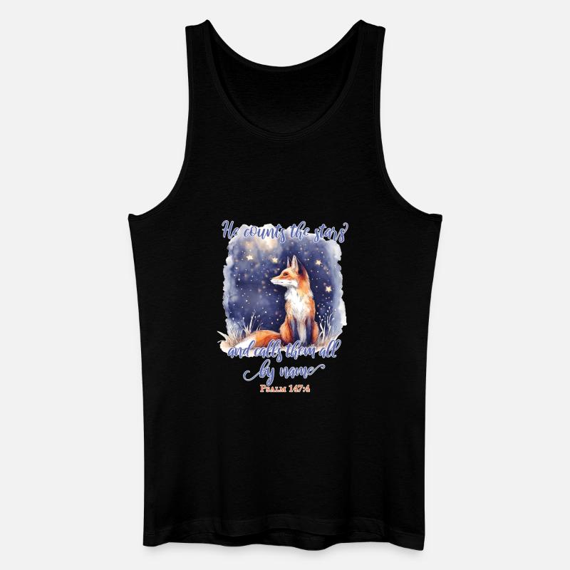 Fuchs Bibelvers Christlich - Männer Bio Tank Top - Schwarz