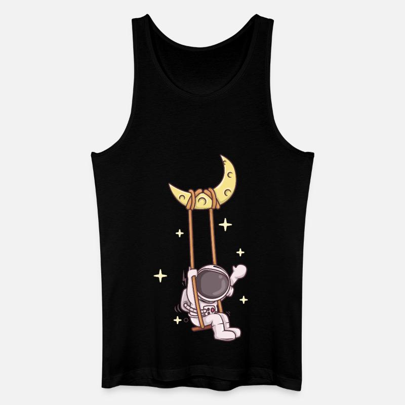 Astronautenschaukel auf der Mondsichel - Männer Bio Tank Top - Schwarz