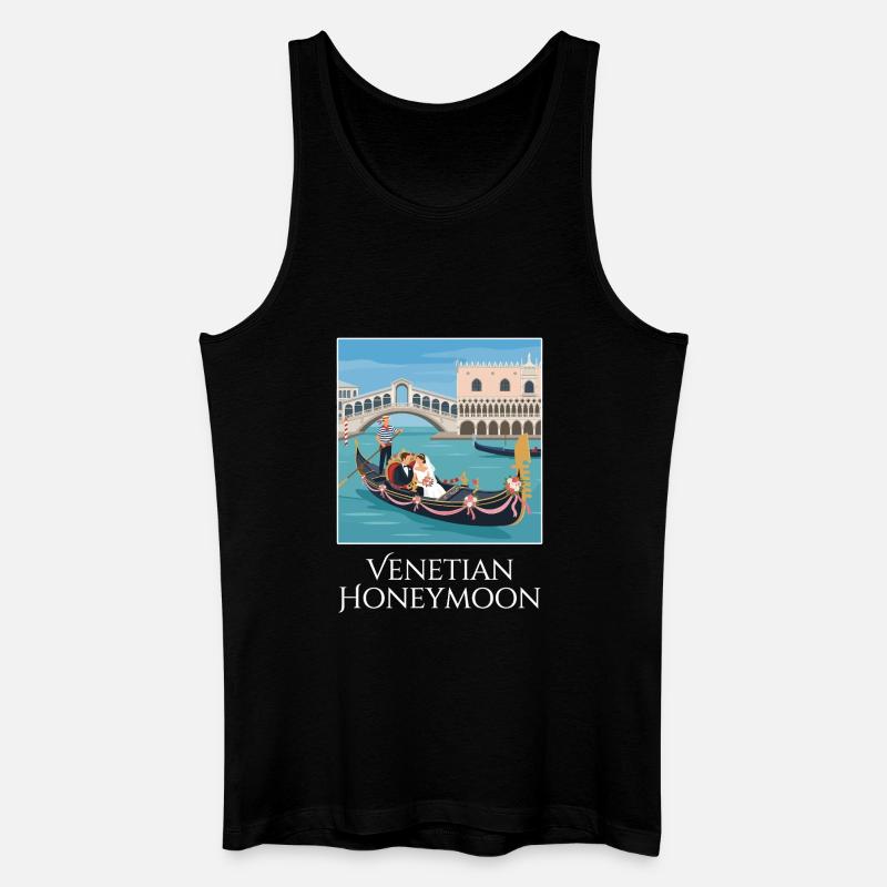 Venetian_Honeymoon_Gondel - Männer Bio Tank Top - Schwarz