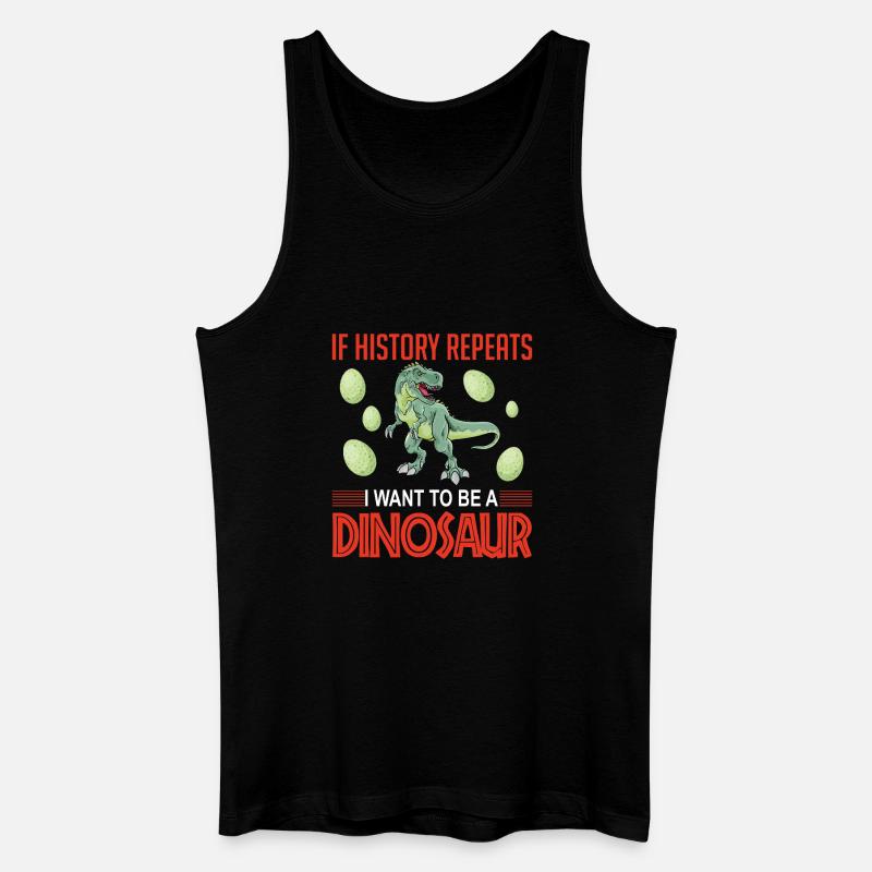 History repeats dinosaur - Männer Bio Tank Top - Schwarz