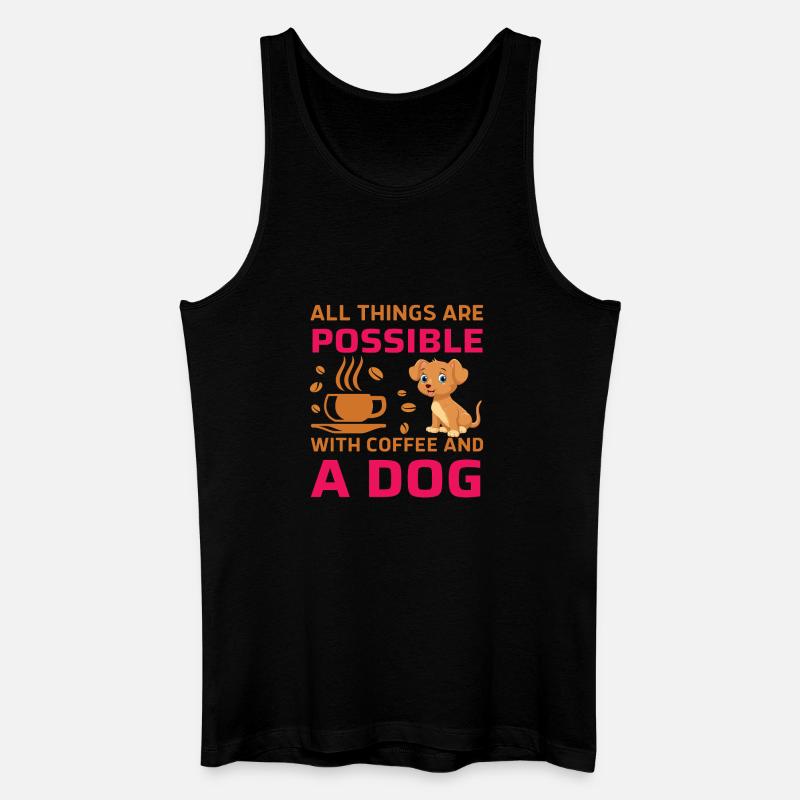 All things possible coffee dog - Männer Bio Tank Top - Schwarz