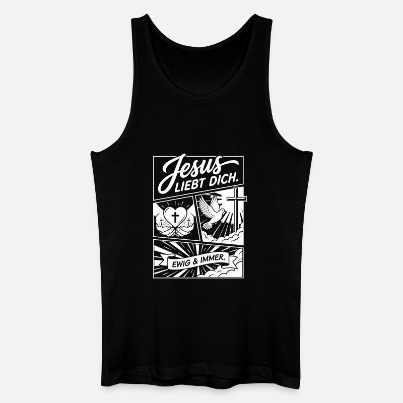 Jesus liebt dich Collage - Männer Bio Tank Top - Schwarz