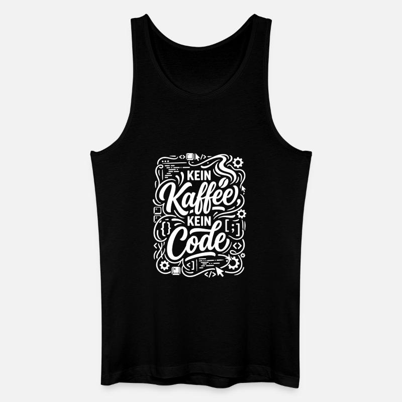 Kein Kaffee kein Code Informatiker - Männer Bio Tank Top - Schwarz