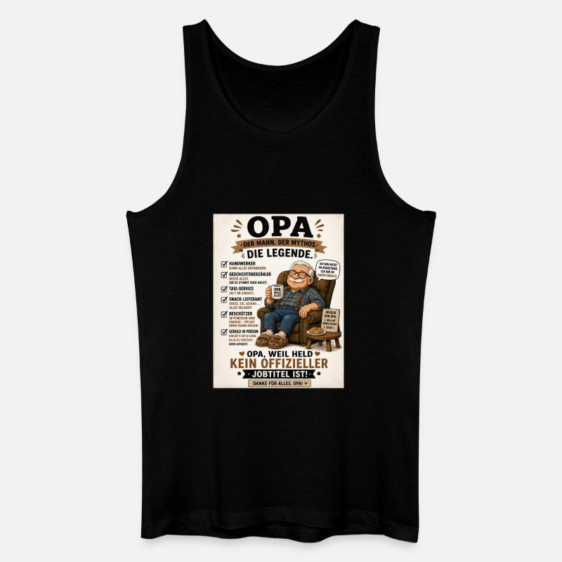 Opa Legende Der Mythos Shirt - Männer Bio Tank Top - Schwarz