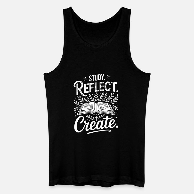 Study Reflect Create OpenBook Motif - Men’s Organic Tank Top - black