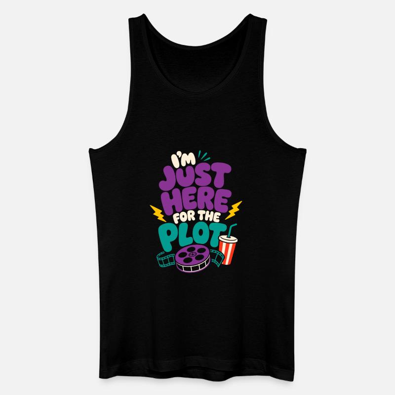 Just Here For The Plot - Männer Bio Tank Top - Schwarz