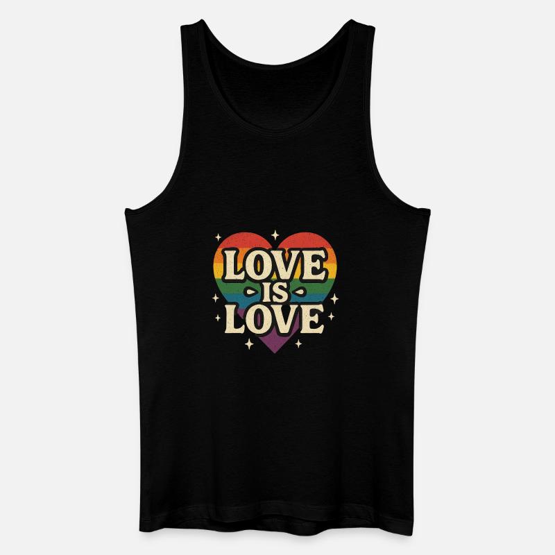 Love is Love - Männer Bio Tank Top - Schwarz