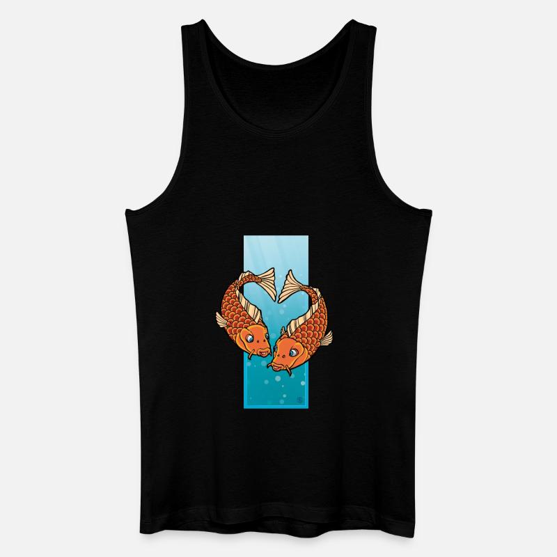 The Pisces-heart - Männer Bio Tank Top - Schwarz