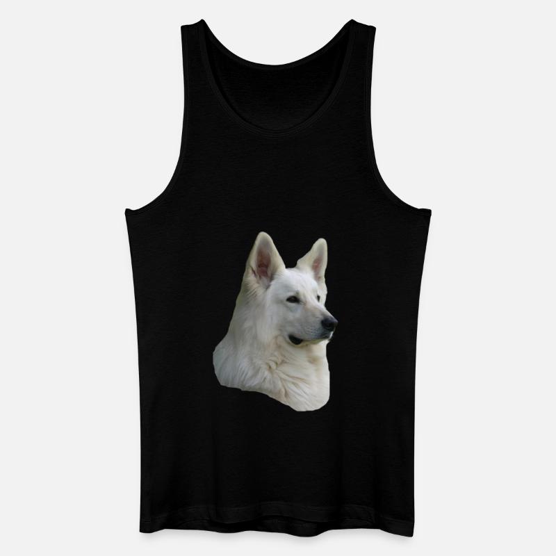 weisser Schäferhund Kopf - Männer Bio Tank Top - Schwarz