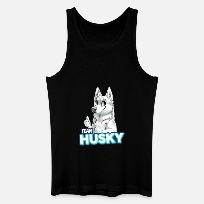 TEAM Husky - Weiß - Männer Bio Tank Top - Schwarz