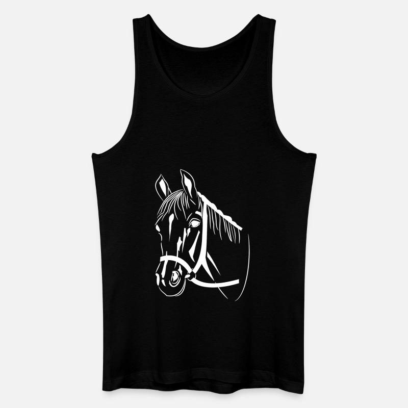 Pferdekopf - Männer Bio Tank Top - Schwarz