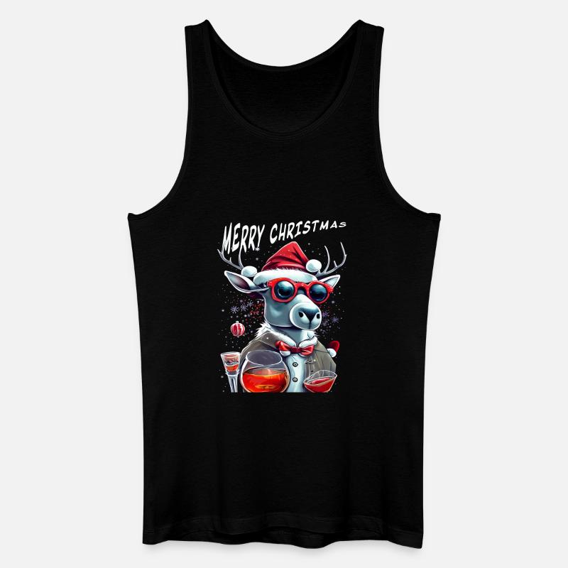 Merry Christmas Rentier - Männer Bio Tank Top - Schwarz