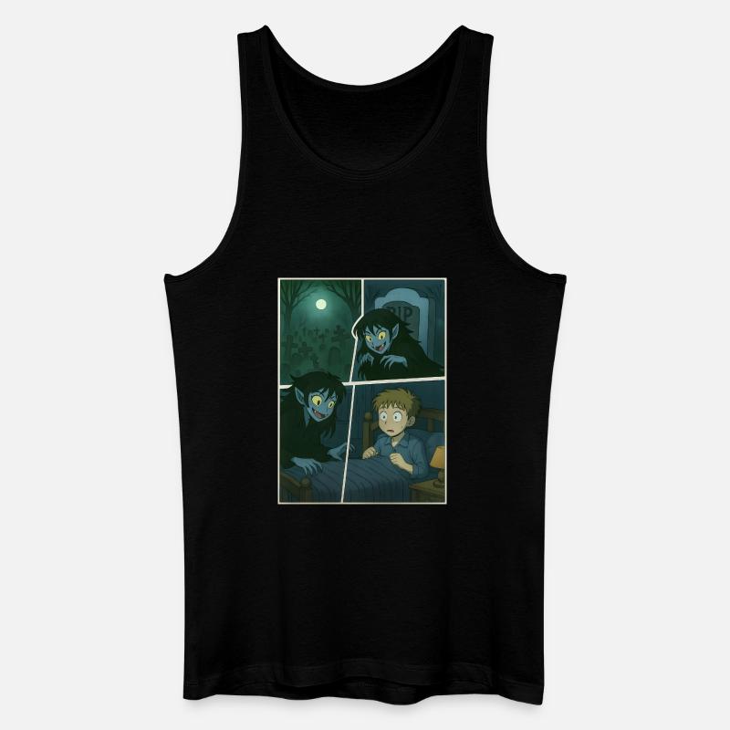 Nächtlicher Besuch - Männer Bio Tank Top - Schwarz