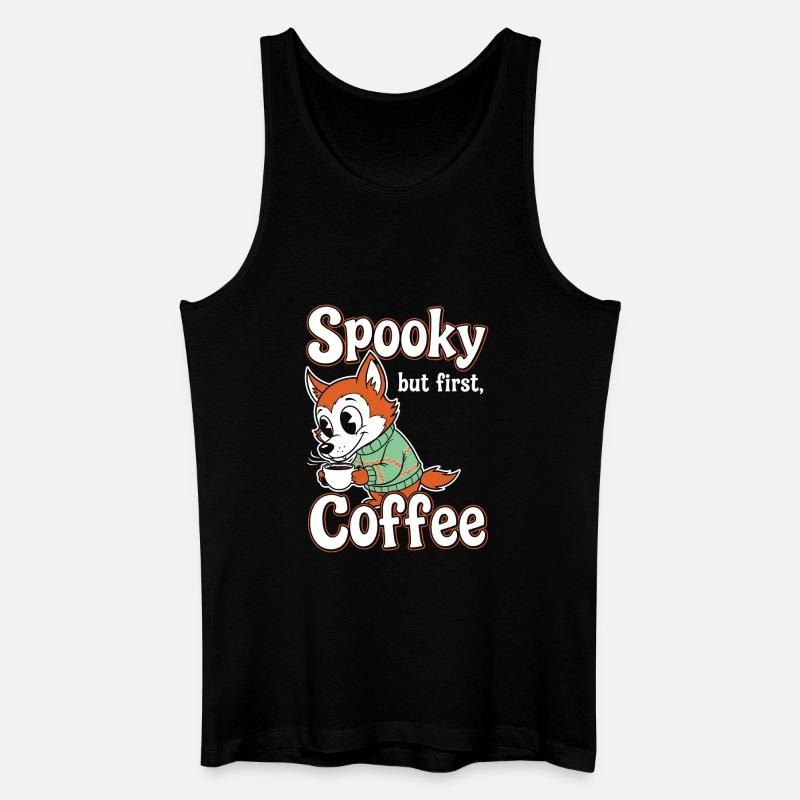 Kuschelfuchs mit Kaffee-Motiv - Männer Bio Tank Top - Schwarz