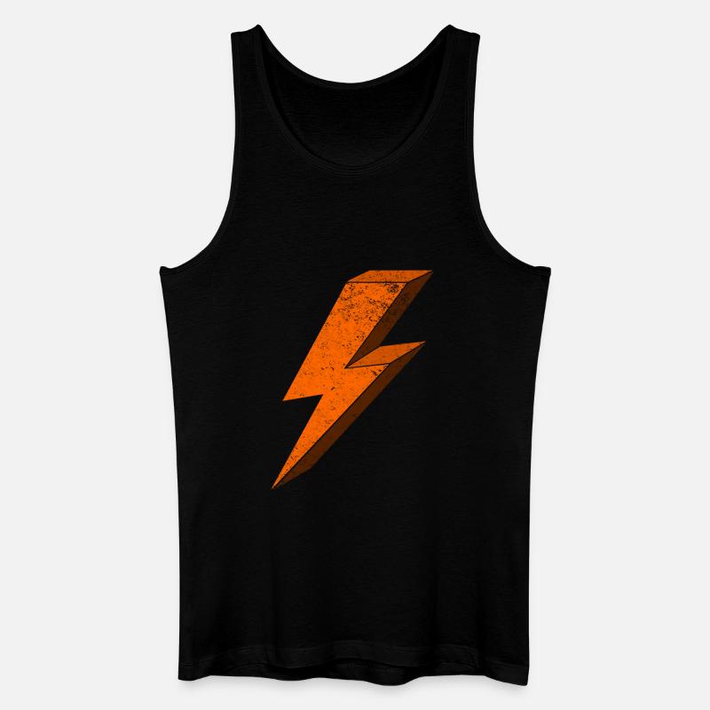 Energetischer Blitzeffekt in Orange 3D - Männer Bio Tank Top - Schwarz