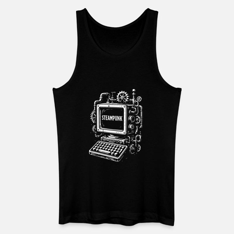 Steampunk Computer Getriebe - Männer Bio Tank Top - Schwarz
