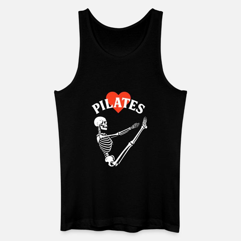 Pilates-Skelettherz - Männer Bio Tank Top - Schwarz