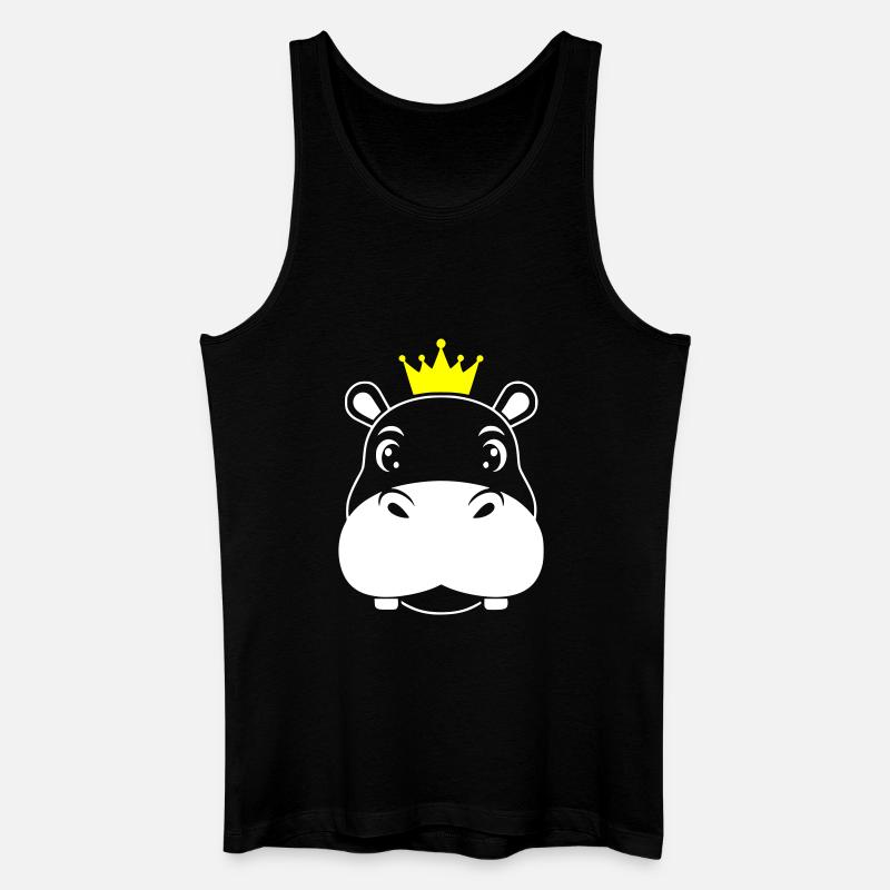Nilpferd König Krone Prinz Vektor - Männer Bio Tank Top - Schwarz