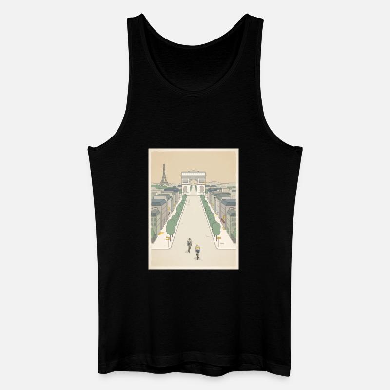 Arrivée à Paris — Souvenir du cyclisme - Débardeur bio Homme - noir
