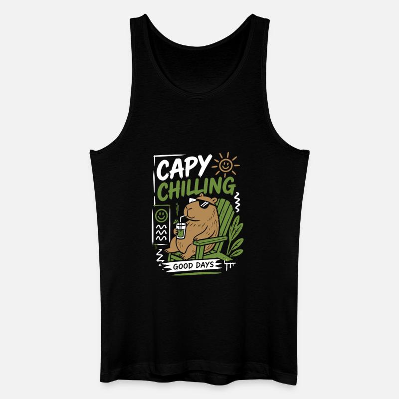 Capy Chilling Good Days - Männer Bio Tank Top - Schwarz