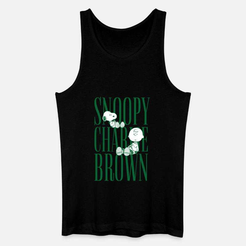 Peantus Design con Snoopy e Charlie Braun - Canotta ecologica da uomo - nero