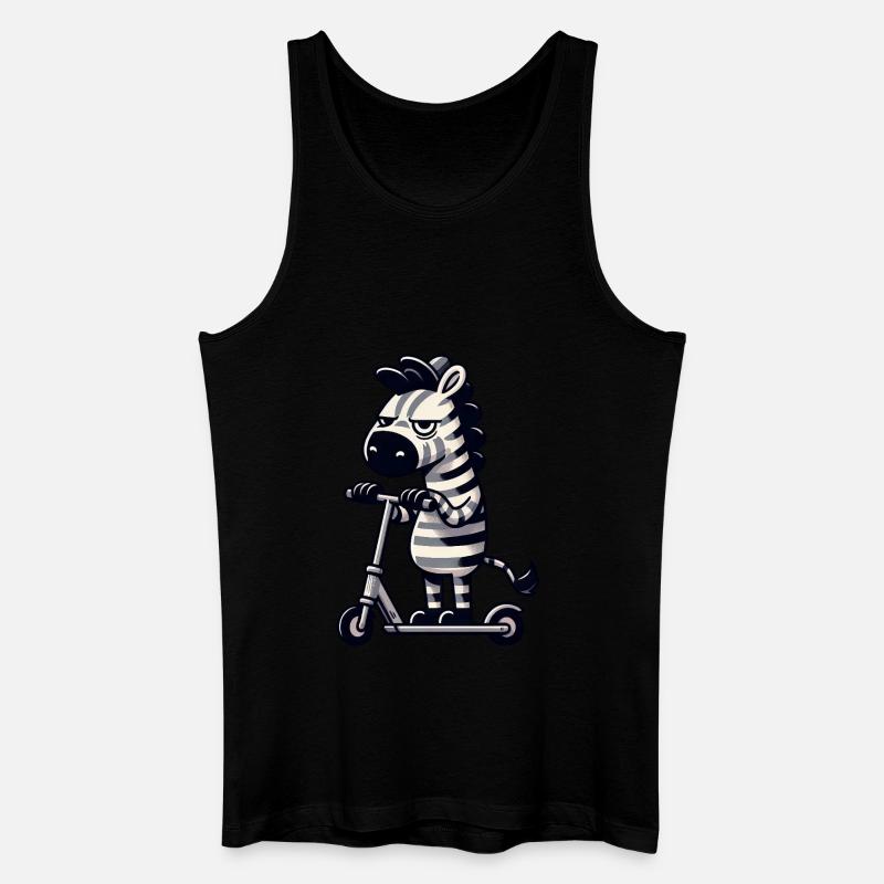 Zebra Kickroller Skurril Lustig Comic - Männer Bio Tank Top - Schwarz