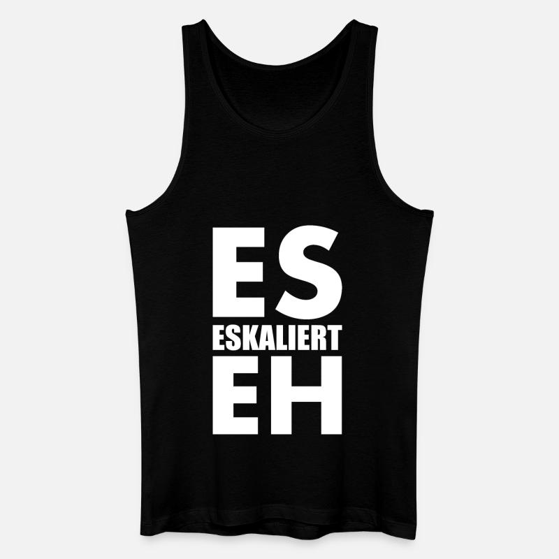 Es eskaliert eh - Männer Bio Tank Top - Schwarz