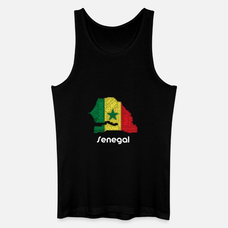 Senegal - Männer Bio Tank Top - Schwarz