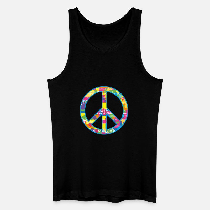 Peace / Frieden Symbol - Männer Bio Tank Top - Schwarz
