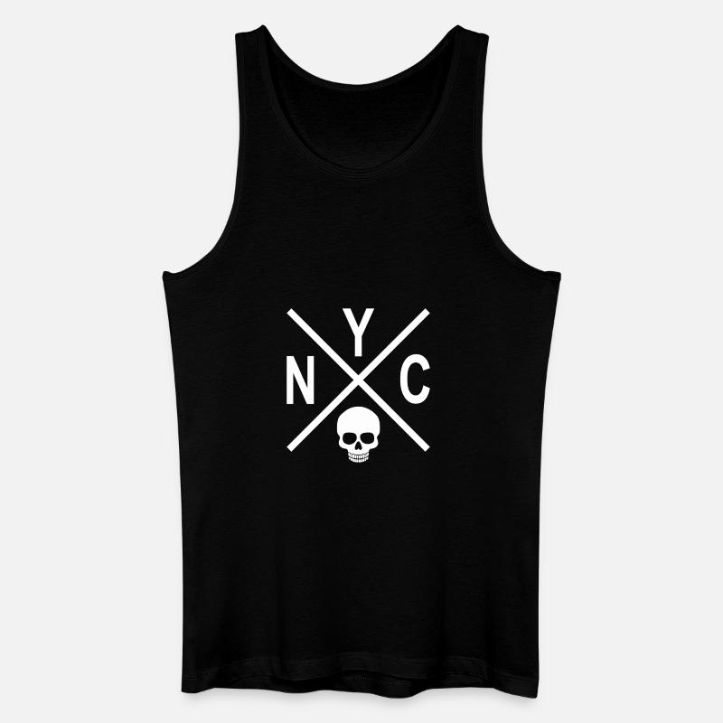 NYC Skull - Männer Bio Tank Top - Schwarz