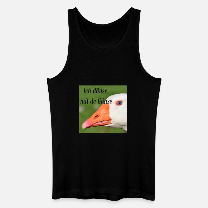 Ich dänse mit de Gänse - Männer Bio Tank Top - Schwarz