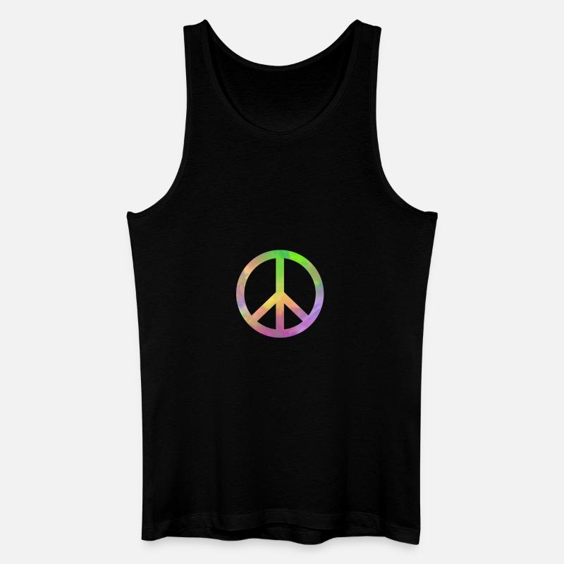 peace peacezeichen Frieden - Männer Bio Tank Top - Schwarz
