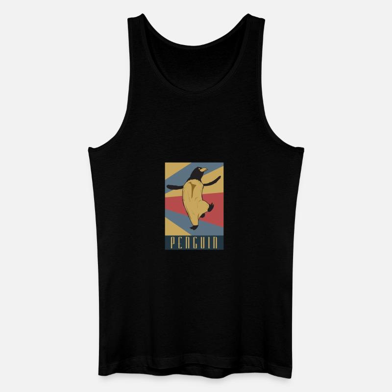 Pinguin Retro Geschenk Idee - Männer Bio Tank Top - Schwarz