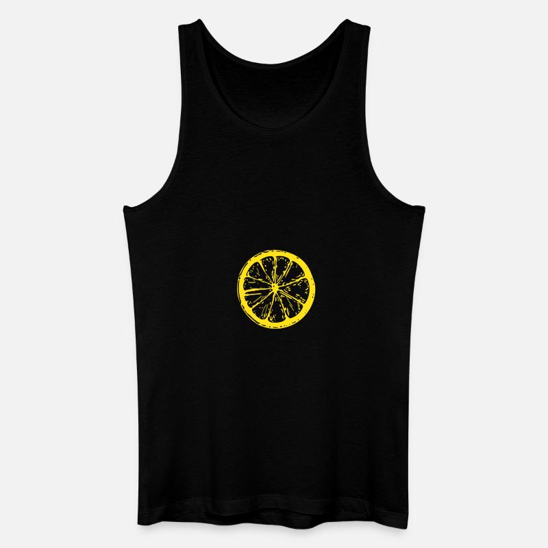 Zitrone - Männer Bio Tank Top - Schwarz