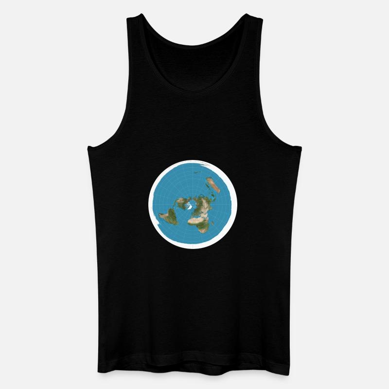 Flat earth map - Men’s Organic Tank Top - black