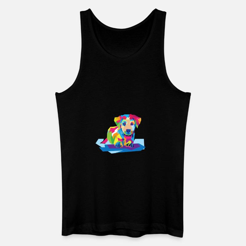 Bunter Hund - Männer Bio Tank Top - Schwarz