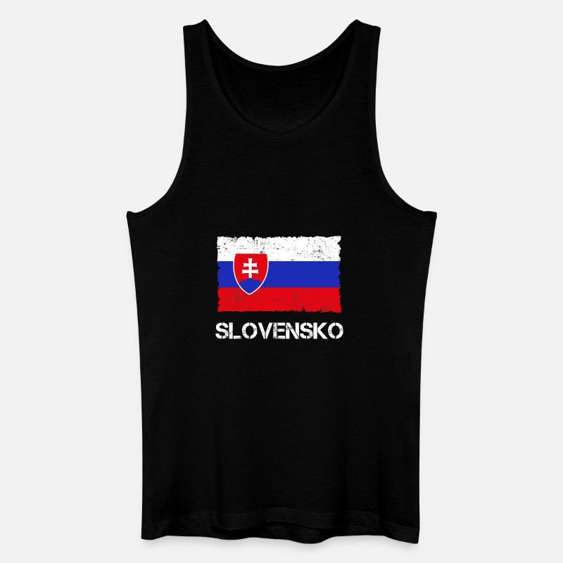 Slowakei Slovensko Flagge Vintage - Männer Bio Tank Top - Schwarz
