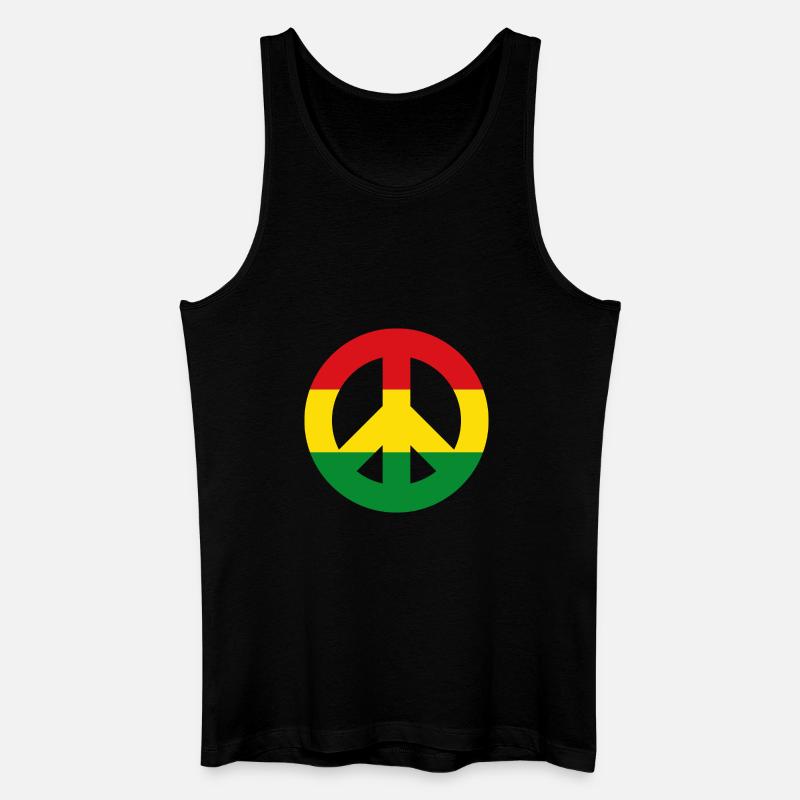 Friedenszeichen Reggae - Männer Bio Tank Top - Schwarz