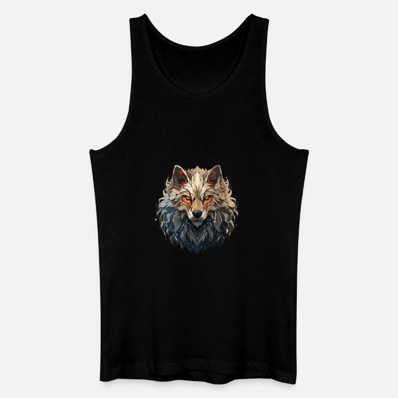 Wolf - Illustration - Männer Bio Tank Top - Schwarz
