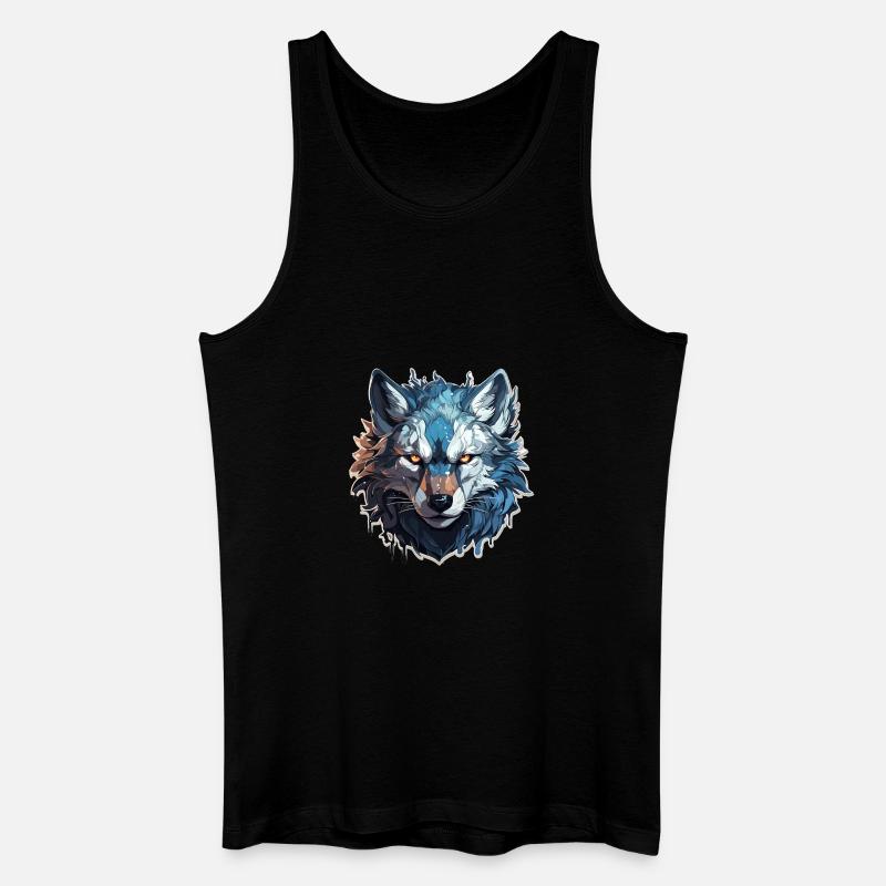 Wolf - Illustration - Männer Bio Tank Top - Schwarz