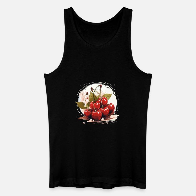 Kirsche - Illustration - Männer Bio Tank Top - Schwarz
