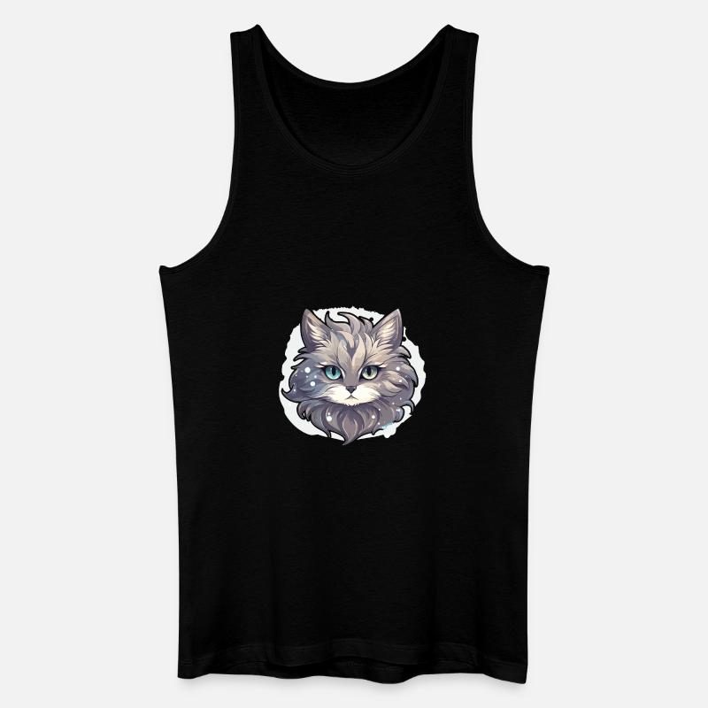 Katze - Illustration - Männer Bio Tank Top - Schwarz