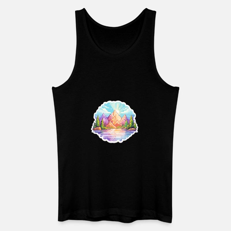 Landschaft - Illustration - Männer Bio Tank Top - Schwarz