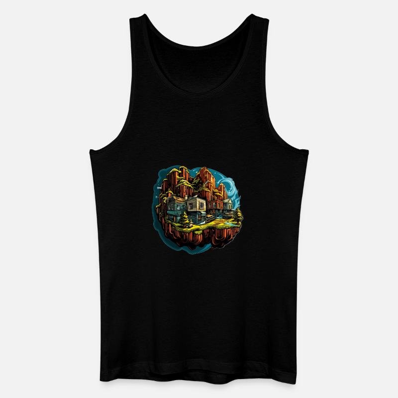 Landschaft - Illustration - Männer Bio Tank Top - Schwarz