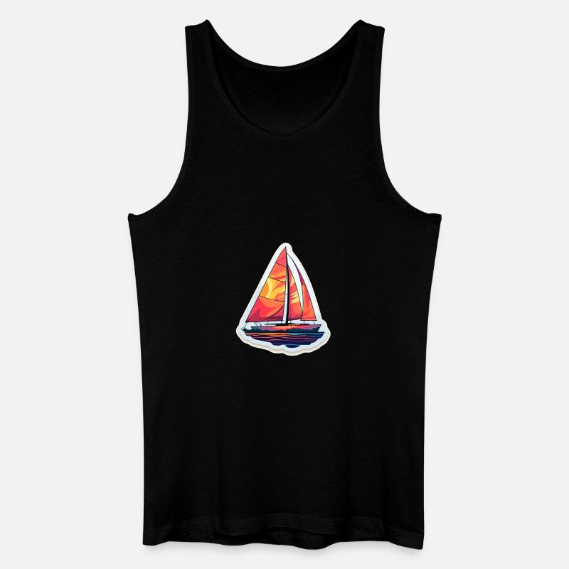 Segelboot - Illustration - Männer Bio Tank Top - Schwarz