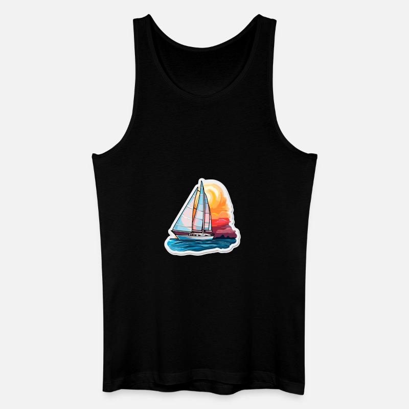 Segelboot - Illustration - Männer Bio Tank Top - Schwarz