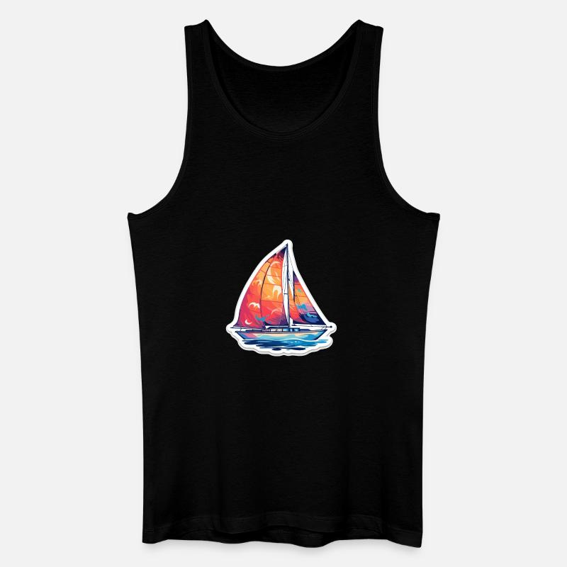 Segelboot - Illustration - Männer Bio Tank Top - Schwarz
