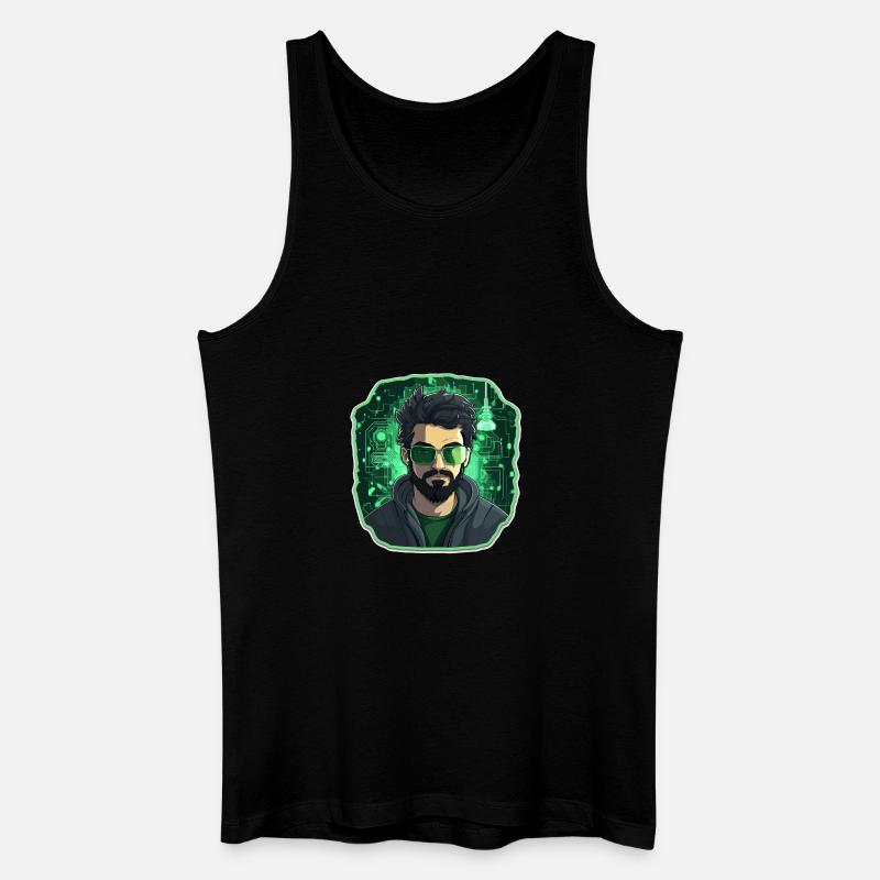 Ethical Hacker - Illustration - Männer Bio Tank Top - Schwarz