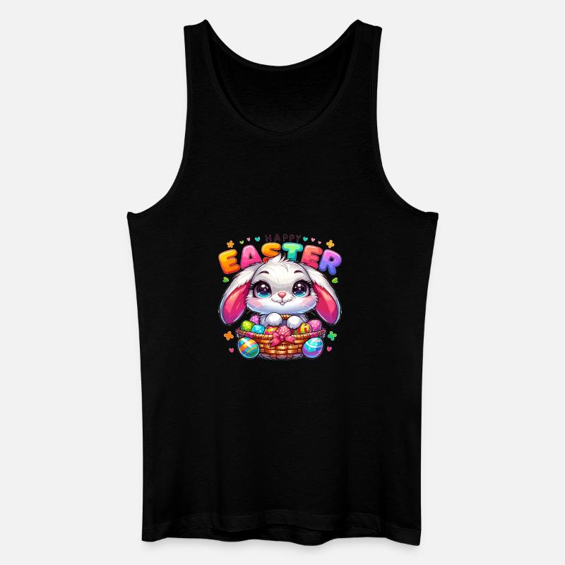Happy Easter - Easter Bunny Illustration - Männer Bio Tank Top - Schwarz